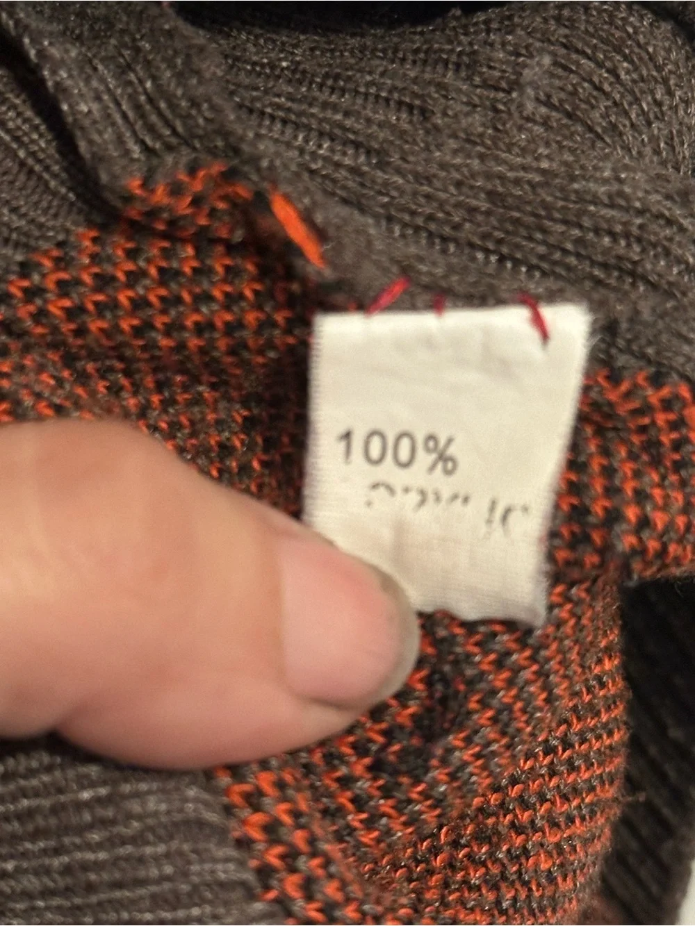 Brown Button-Up Cardigan with Orange Floral Accent